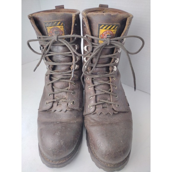 Justin Boots Other - Justin Men's Original Work Boots Brown Size 10.5 EE Style WK 625 Lace Up - Logo